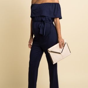 Pink Blush maternity jumpsuit navy M